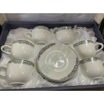 SILVER DESGNED EXPRESSO CUPS (SET OF 6) LIBERTY